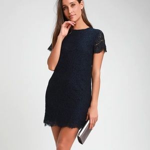 Lulus Take Me To Brunch Lace Mini Shift Dress